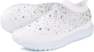 Lausiuoe Women's Fashion Sneakers Slip On Running Shoes Ladies Walking Tennis Mesh Lightweight Breathable Casual Shoes
