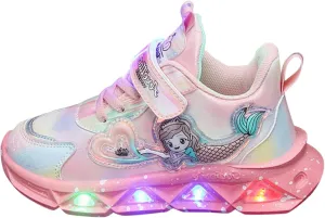 Light Up Shoes for Girls Kids Breathable Flashing Sneakers Lightweight Glowing Athletic Shoes Toddler Cute Sneaker