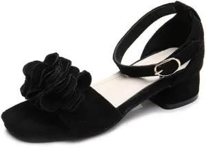 Little Big Girls Flower Middle High Heel Princess Sandals Kids Shoes Dress Platform Sandals