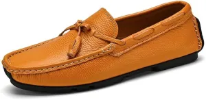 Loafers for Men Round Toe Tassel PU Leather Flat Heel Anti-Slip Lightweight Walking Casual Slip-ons