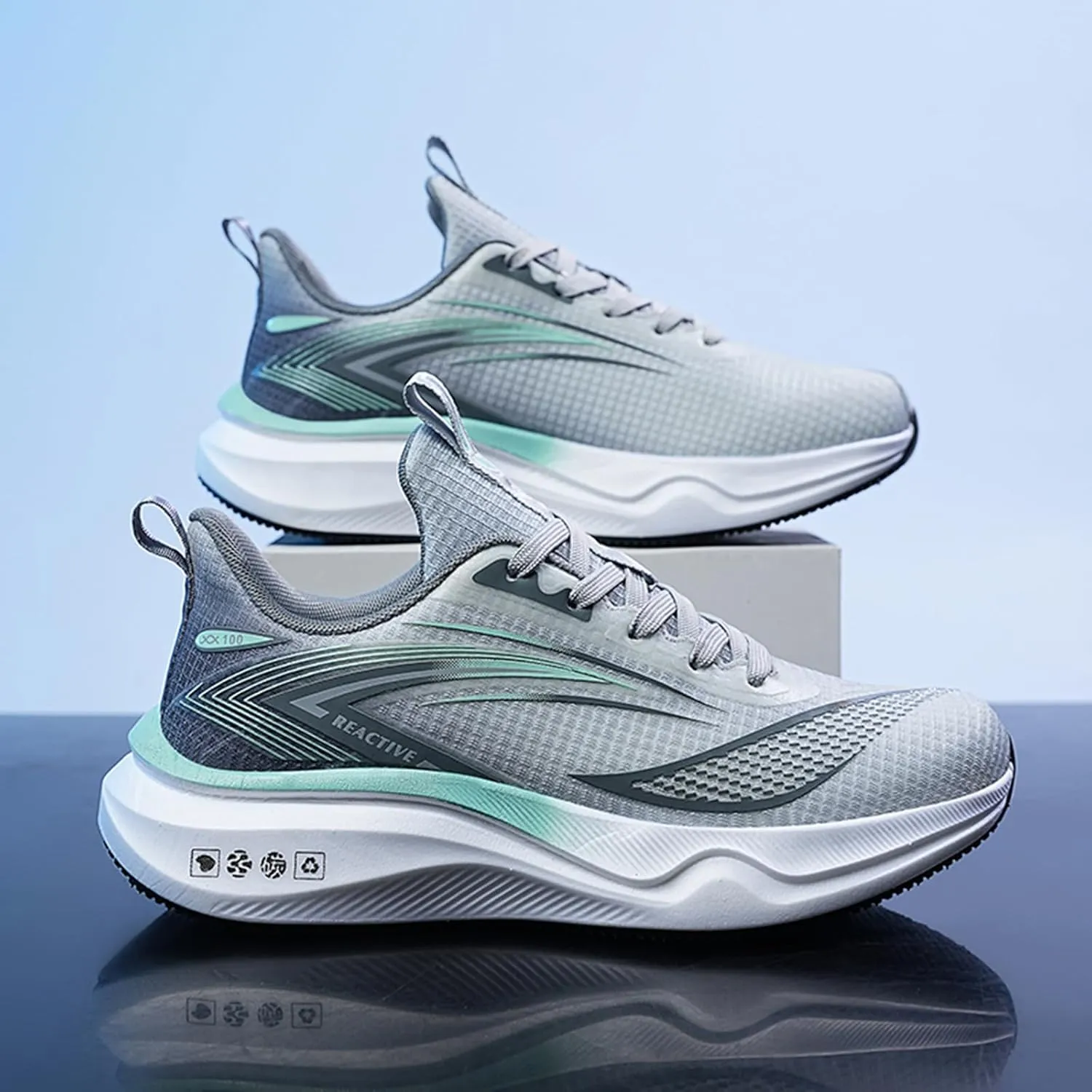 Men's Athletic Running Shoes Lightweight Mesh Shock Absorbing Jogging Walking Shoes Workout Trail Comfort Sneakers