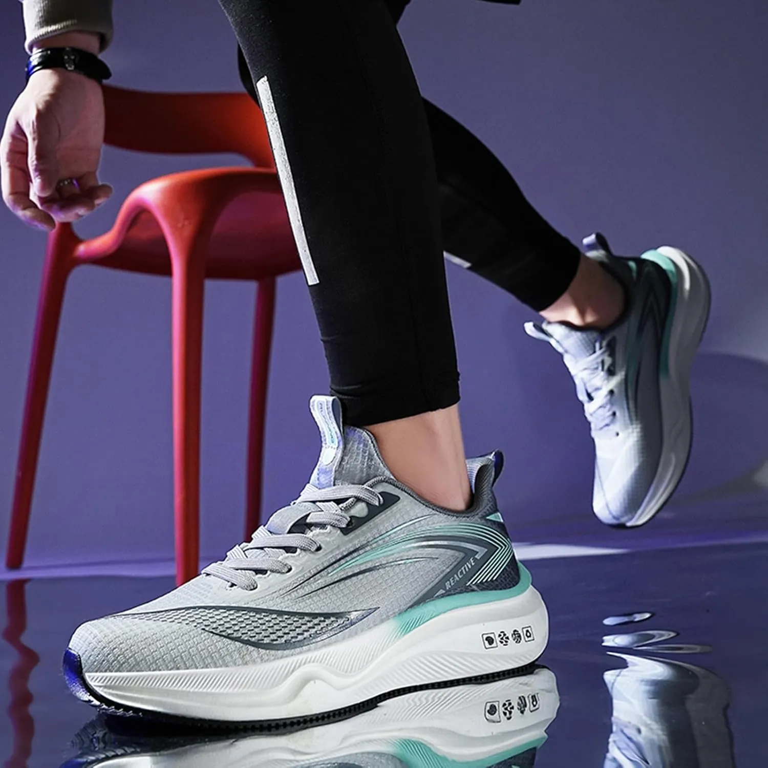 Men's Athletic Running Shoes Lightweight Mesh Shock Absorbing Jogging Walking Shoes Workout Trail Comfort Sneakers