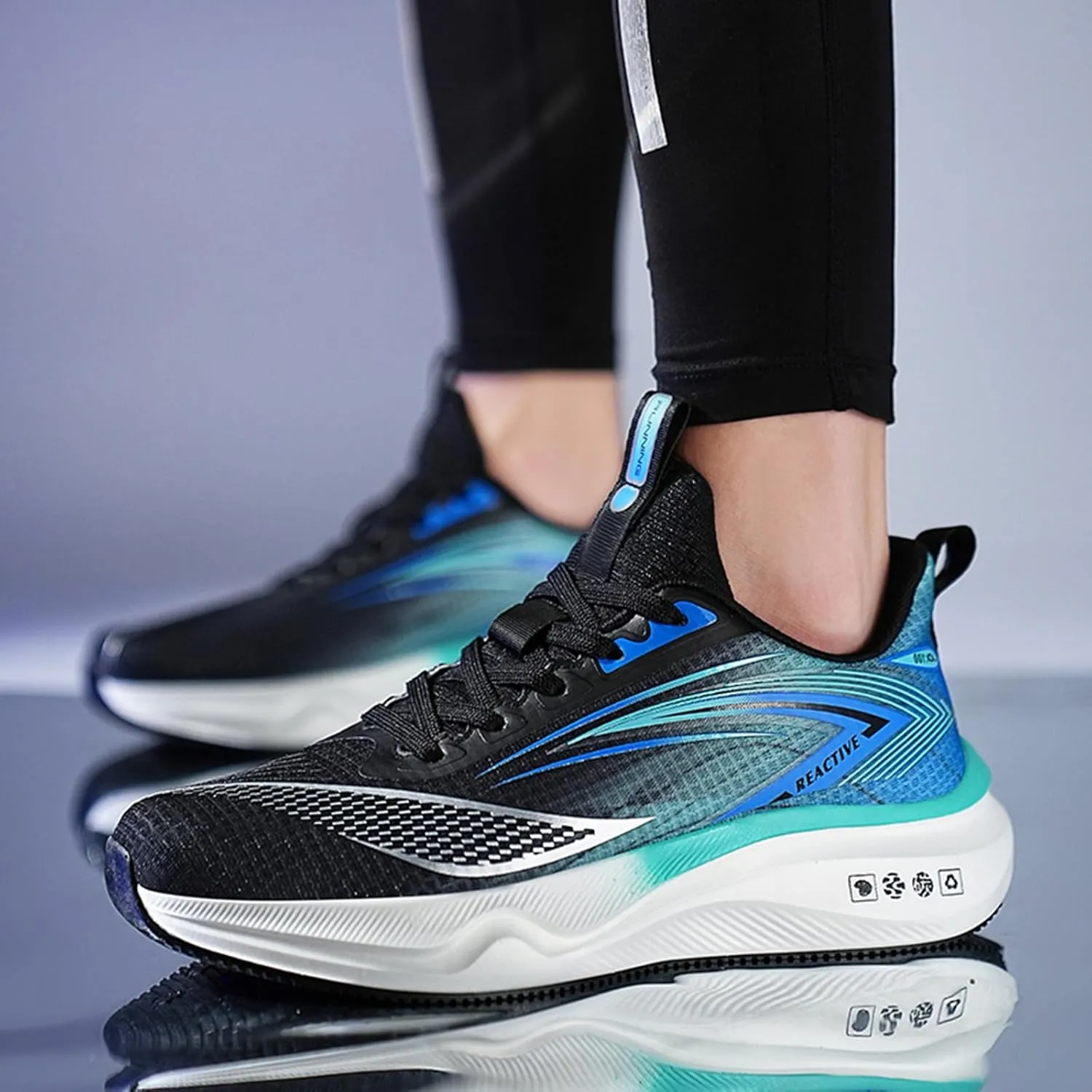 Men's Athletic Running Shoes Lightweight Mesh Shock Absorbing Jogging Walking Shoes Workout Trail Comfort Sneakers