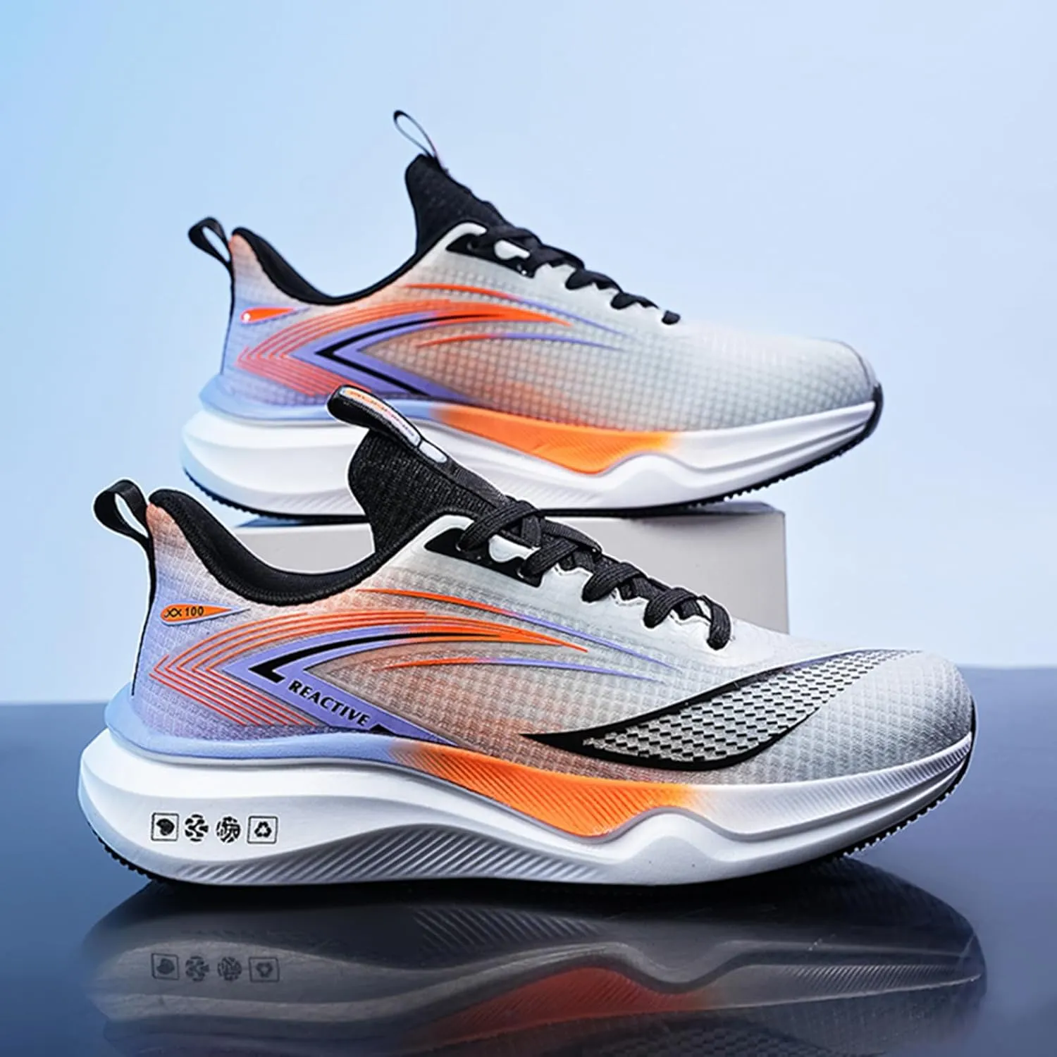 Men's Athletic Running Shoes Lightweight Mesh Shock Absorbing Jogging Walking Shoes Workout Trail Comfort Sneakers