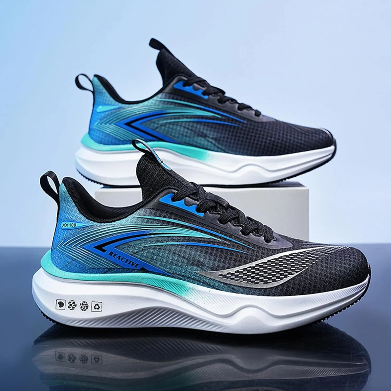 Men's Athletic Running Shoes Lightweight Mesh Shock Absorbing Jogging Walking Shoes Workout Trail Comfort Sneakers