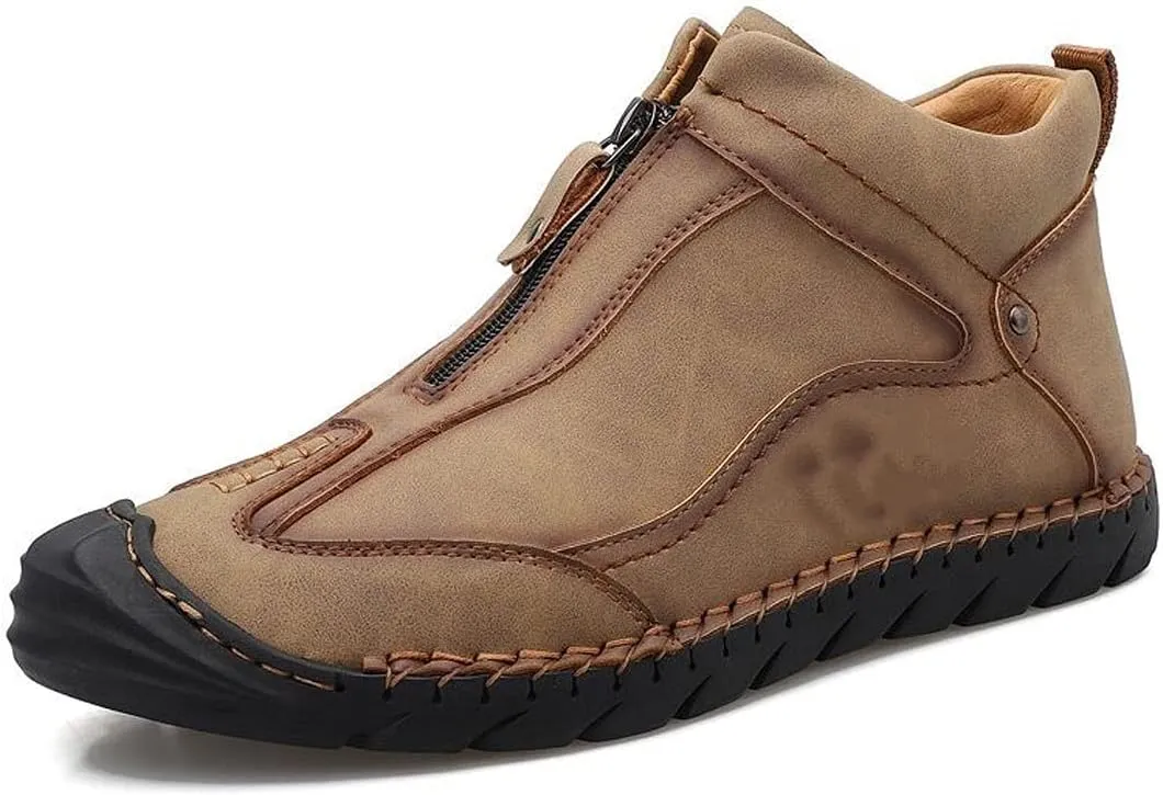Mens Boots Men's Boots Comfortable Men Ankle Boots Thick Plush Warm Snow Boots Leather Autumn Outdoor Man Motorcycle Boots
