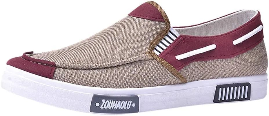 Men's Canvas Casual Flat Shoes Breathable Comfortable Soft Lightweight Men Casual Sneaker