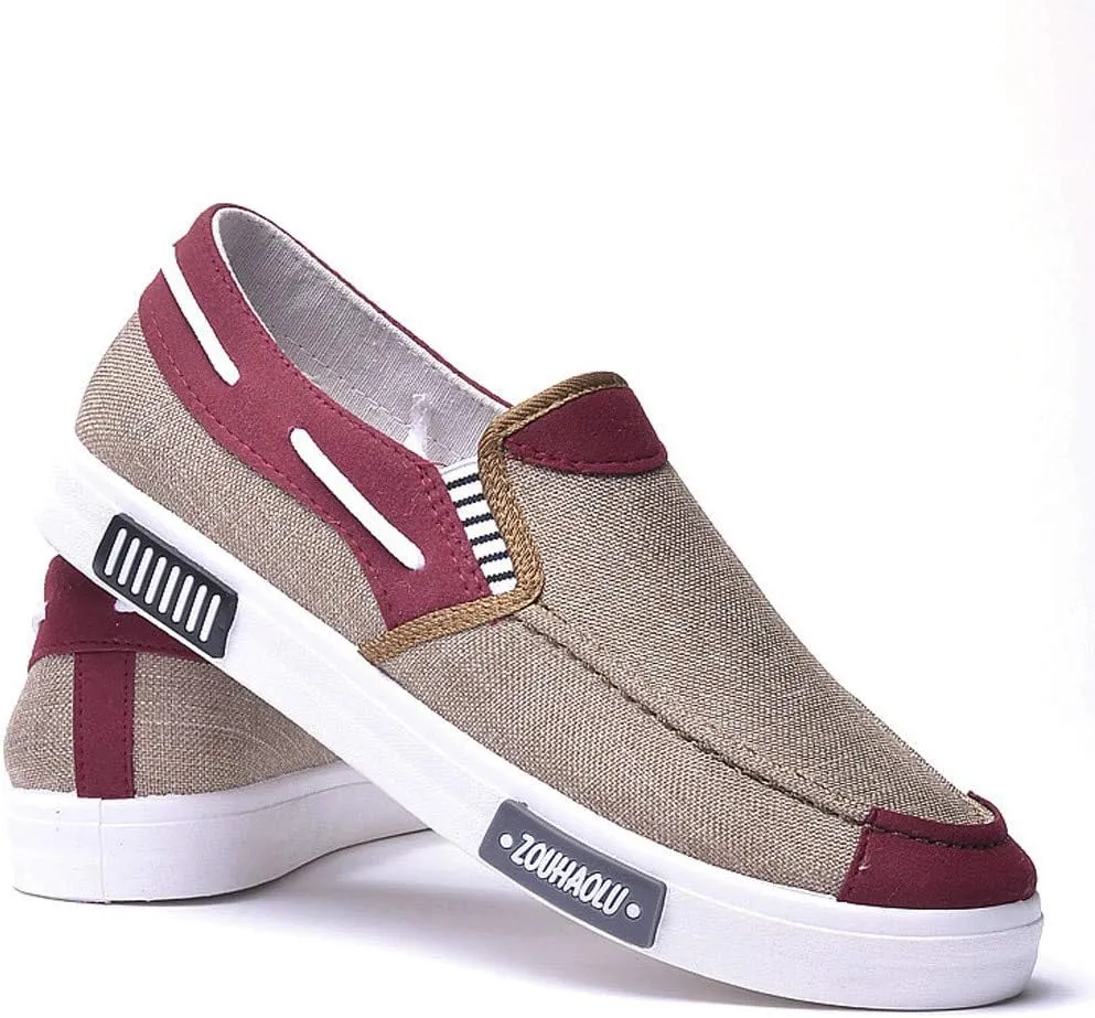 Men's Canvas Casual Flat Shoes Breathable Comfortable Soft Lightweight Men Casual Sneaker