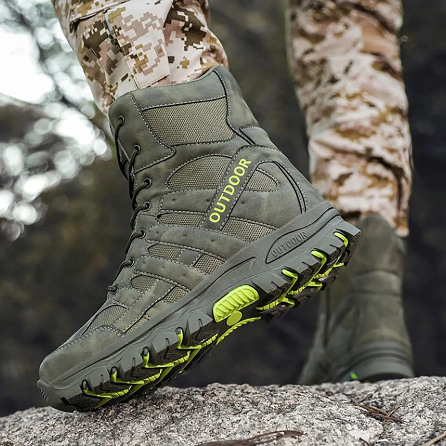 Mens Combat Boots Breathable Police Patrol Boots Lightweight Army Boots Waterproof Hiking Boots Military Tactical Boots