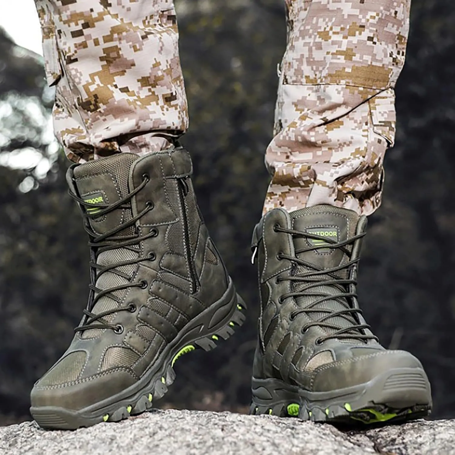 Mens Combat Boots Breathable Police Patrol Boots Lightweight Army Boots Waterproof Hiking Boots Military Tactical Boots