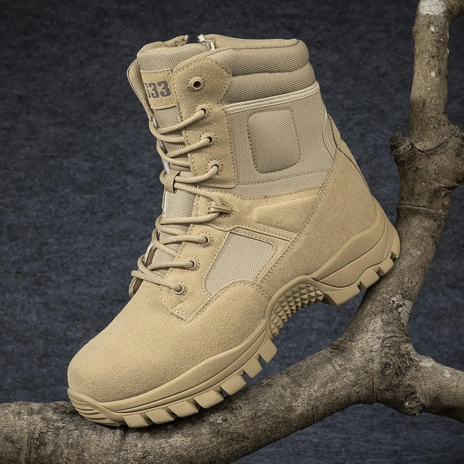 Mens Combat Boots Breathable Police Patrol Boots Lightweight Army Boots Waterproof Hiking Boots Military Tactical Boots