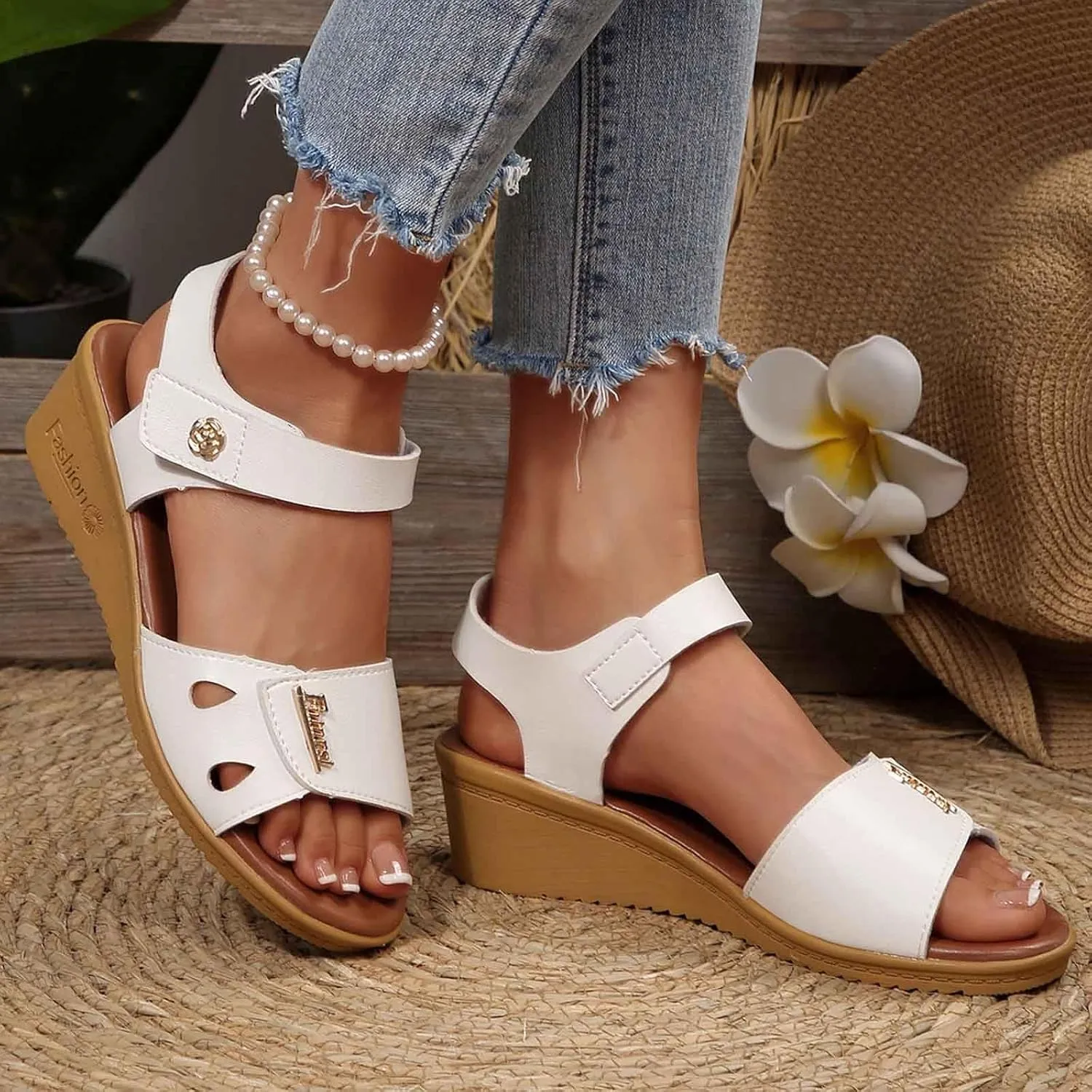 Men's Kyarra Judi Wedge Sandal Slide Sandals Women with Heel