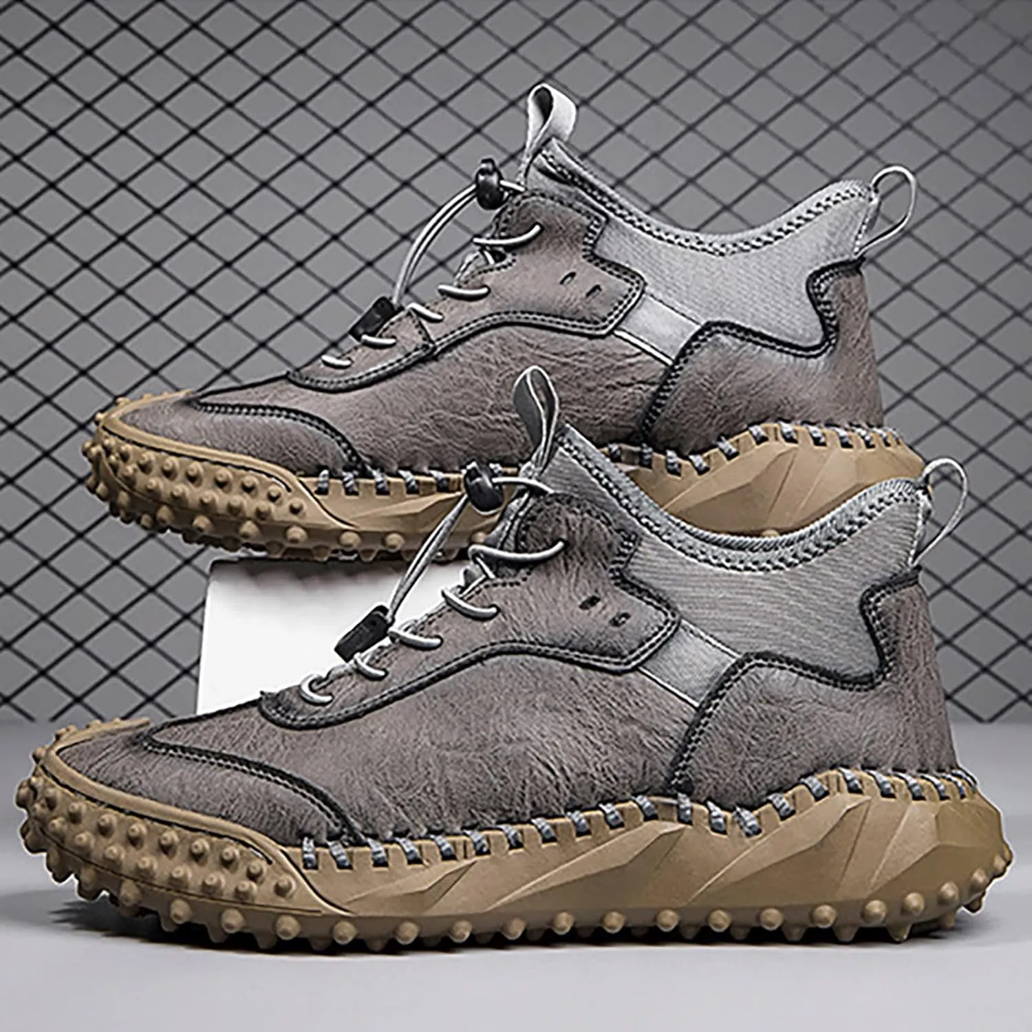 Men's Lace Up Memory Foam Sneakers Casual Sneaker Mesh Breathable Walking Shoe Breathable Lace Up Shoes for Men