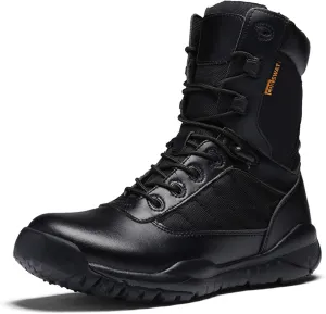Mens Leather Military Boots Training Wearable Desert Combat Boots, for Hiking, Hunting, Working, Walking,47