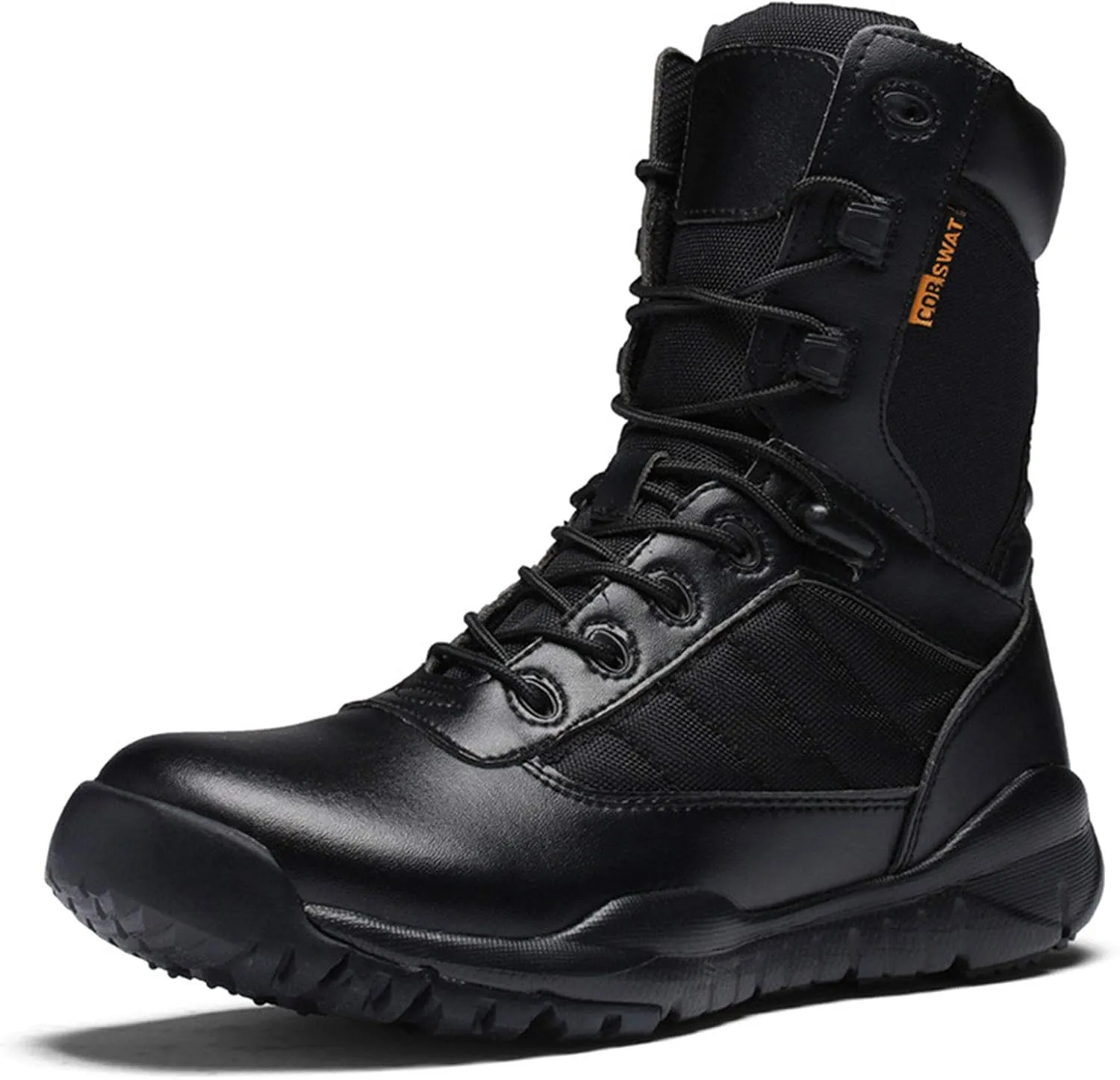 Mens Leather Military Boots Training Wearable Desert Combat Boots, for Hiking, Hunting, Working, Walking,47