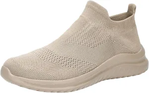 Mens Lightweight Slip on High Top Sneakers: Breathable Mesh Running Walking Shoes with Non Slip Rubber Outsole & Orthopedic Sole for All-Day Wear Arch Support Black Sneaker Men