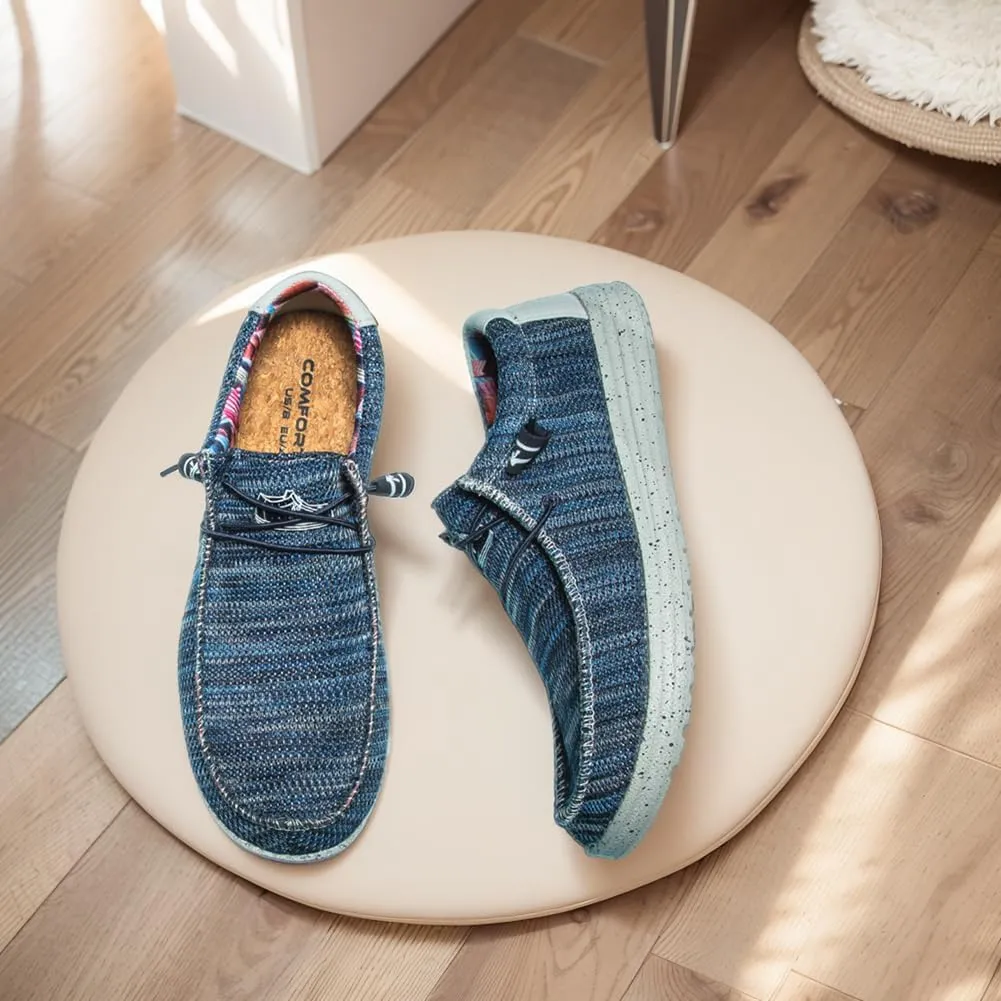 Men's Loafers & Slip-Ons Shoes, Stretch Lace Up Loafers Walking Shoes Minimalist Comfortable Lightweight Width Toe Box Men's Casual Dress Shoes