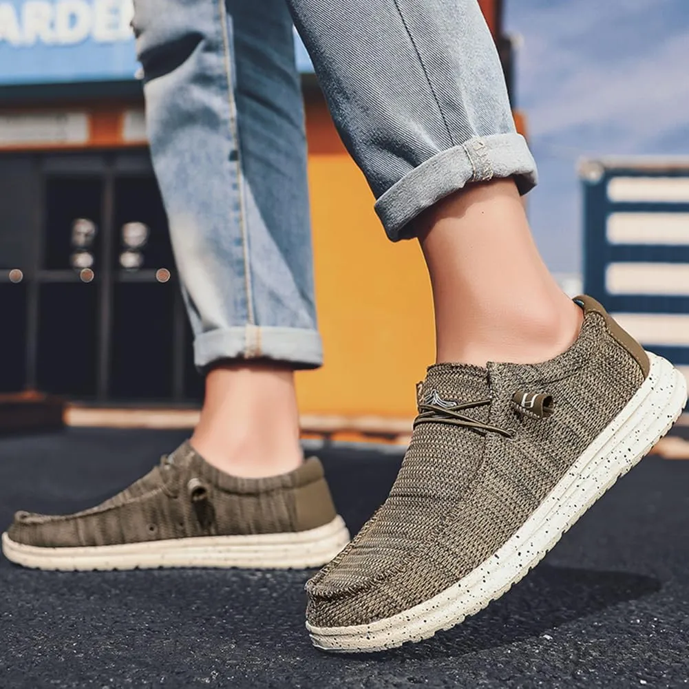 Men's Loafers & Slip-Ons Shoes, Stretch Lace Up Loafers Walking Shoes Minimalist Comfortable Lightweight Width Toe Box Men's Casual Dress Shoes