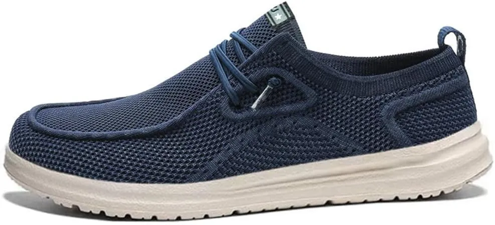 Men's Loafers & Slip-Ons Shoes, Stretch Lace Up Loafers Walking Shoes Minimalist Comfortable Lightweight Width Toe Box Men's Casual Dress Shoes