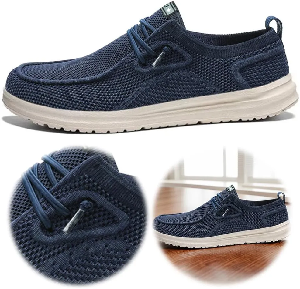 Men's Loafers & Slip-Ons Shoes, Stretch Lace Up Loafers Walking Shoes Minimalist Comfortable Lightweight Width Toe Box Men's Casual Dress Shoes