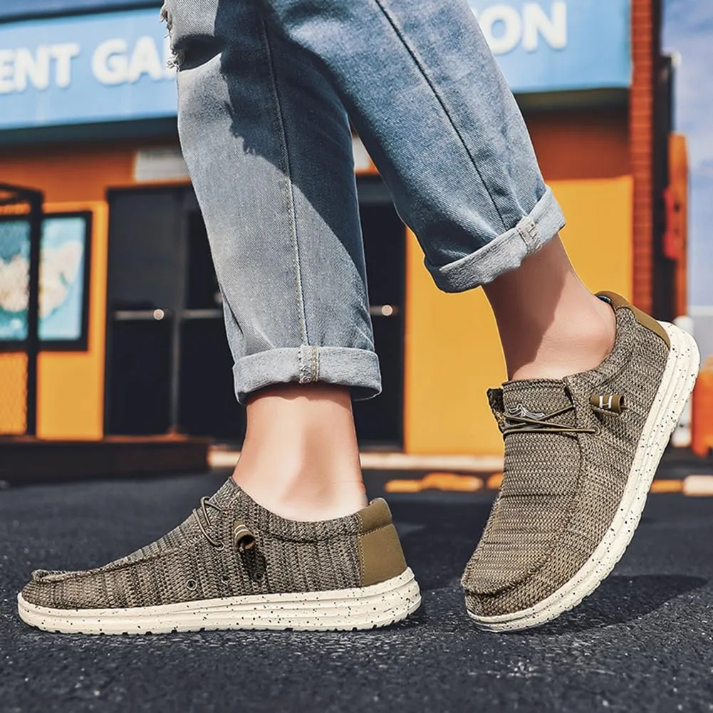 Men's Loafers & Slip-Ons Shoes, Stretch Lace Up Loafers Walking Shoes Minimalist Comfortable Lightweight Width Toe Box Men's Casual Dress Shoes