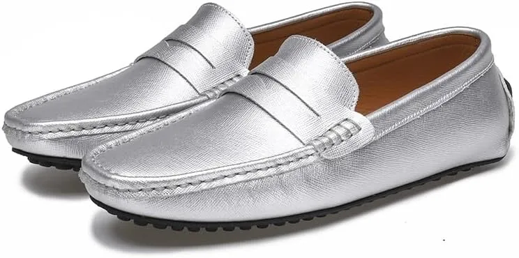 Mens Loafers Shoe Genuine Leather Stitching Details Penny Driving Loafer Flexible Comfortable Anti-Slip Party Classic Slip-ons