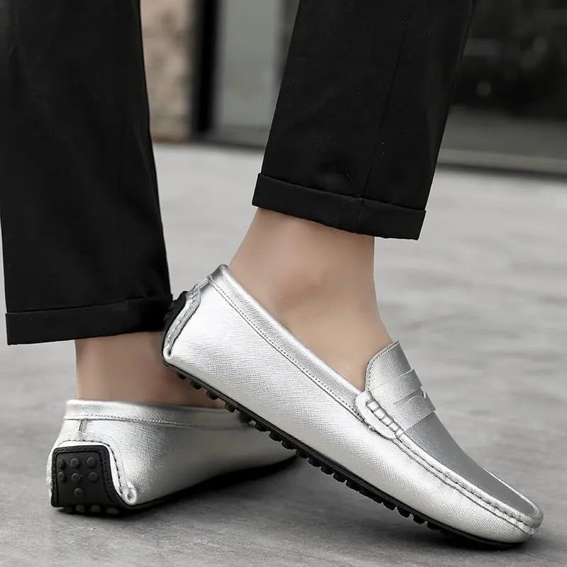 Mens Loafers Shoe Genuine Leather Stitching Details Penny Driving Loafer Flexible Comfortable Anti-Slip Party Classic Slip-ons