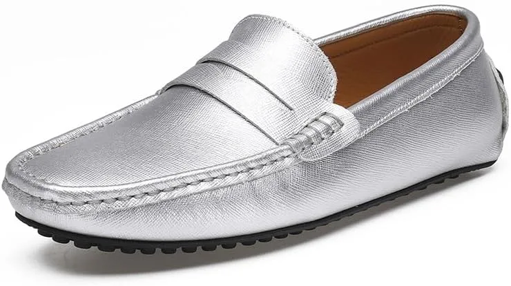 Mens Loafers Shoe Genuine Leather Stitching Details Penny Driving Loafer Flexible Comfortable Anti-Slip Party Classic Slip-ons