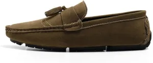 Mens Loafers Shoe Nubuck Leather Tassel Penny Driving Loafers Anti-Slip Lightweight Slip Resistant Casual Slip-ons