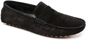 Mens Loafers Shoe Round Toe Suede Vamp Penny Driving Loafers Moc Shoes Anti-Slip Comfortable Flat Heel Party Casual Slip-ons