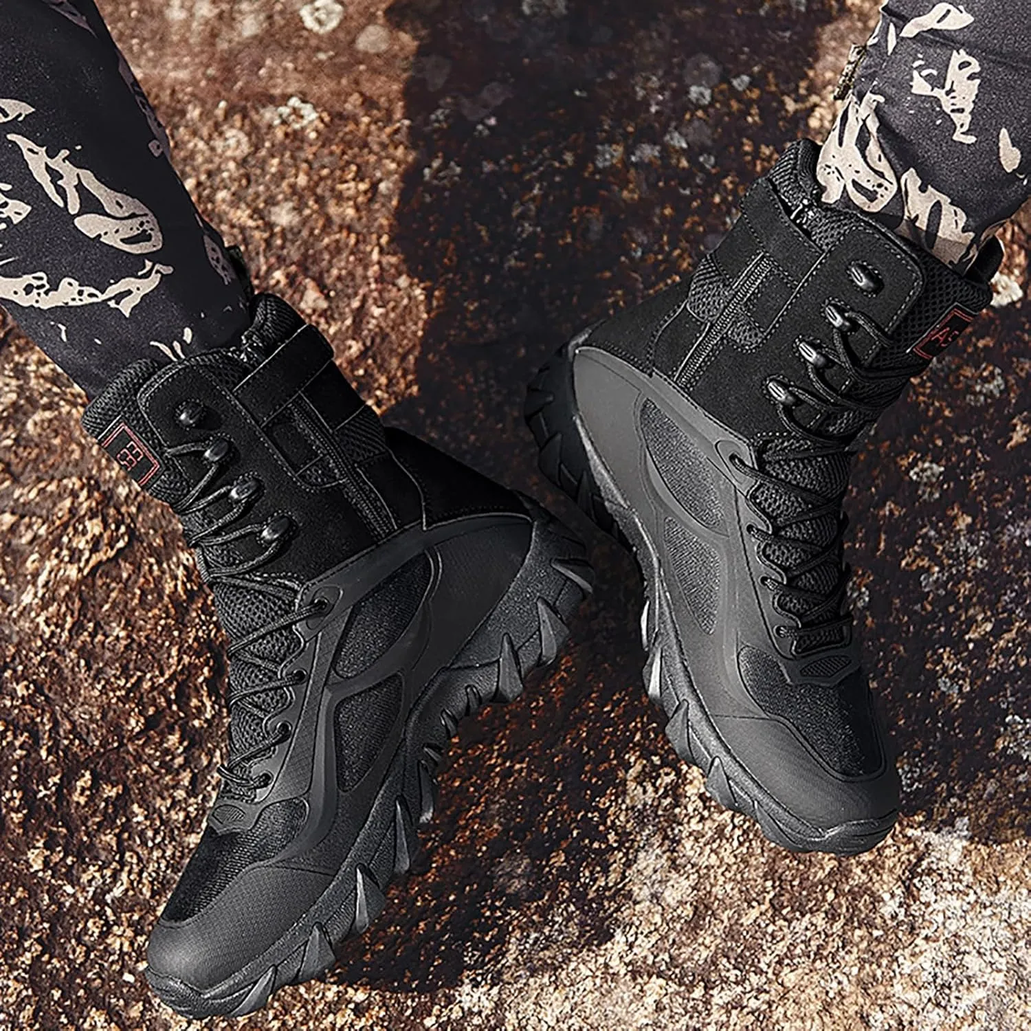 Mens Military Tactical Boots Combat Boots Breathable Police Patrol Boots Army Boots Waterproof Hiking Boots
