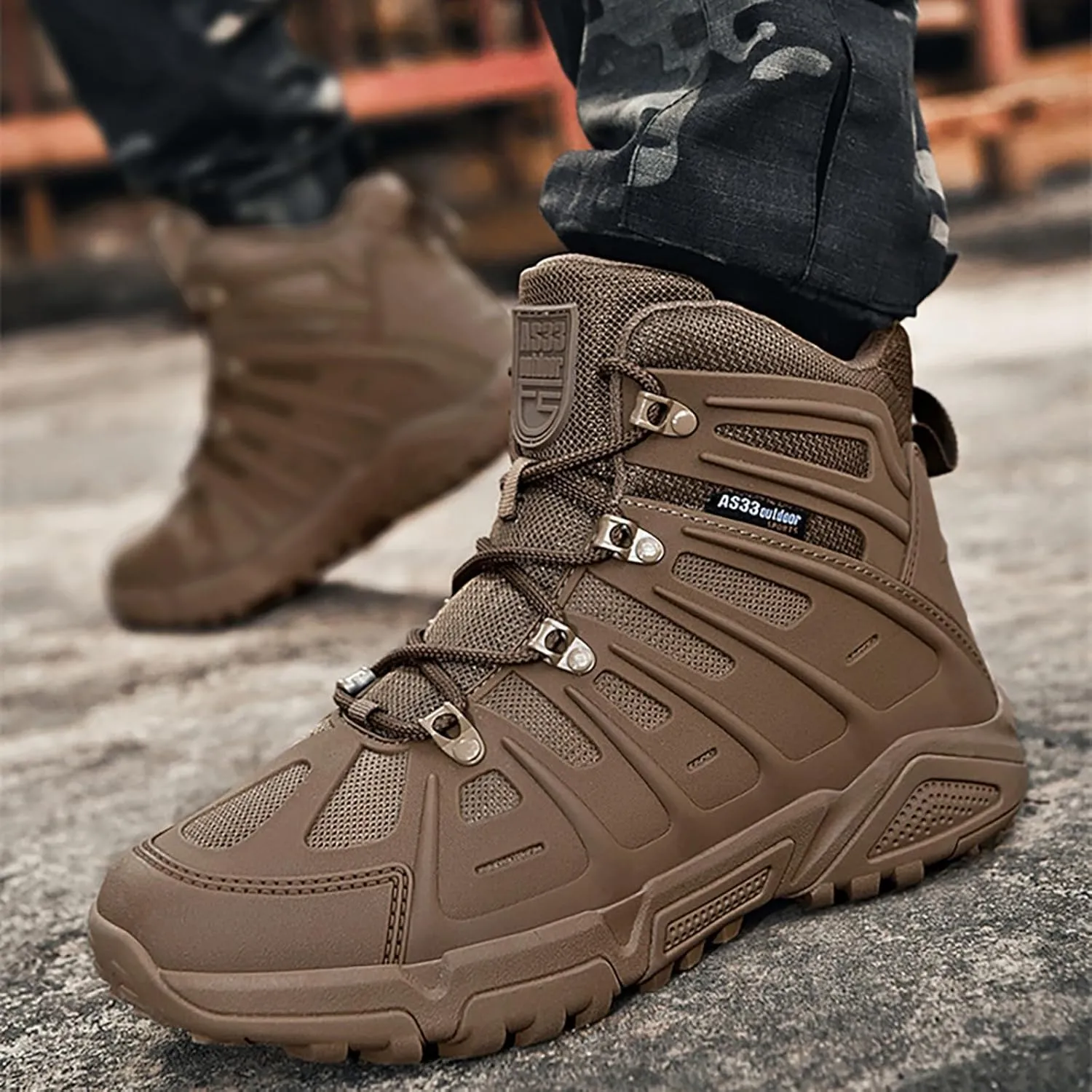 Mens Military Tactical Boots Combat Boots Breathable Police Patrol Boots Army Boots Waterproof Hiking Boots