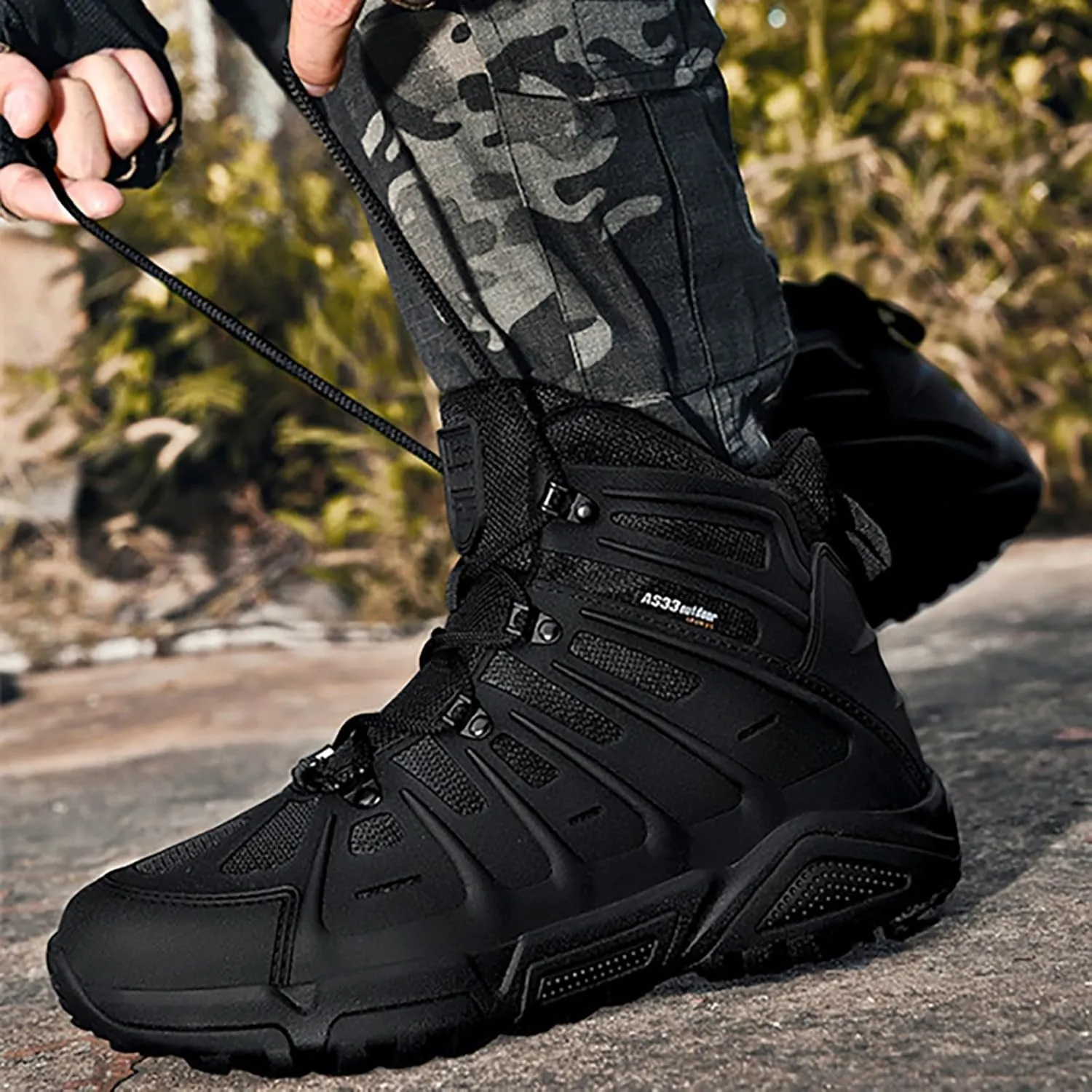 Mens Military Tactical Boots Combat Boots Breathable Police Patrol Boots Army Boots Waterproof Hiking Boots