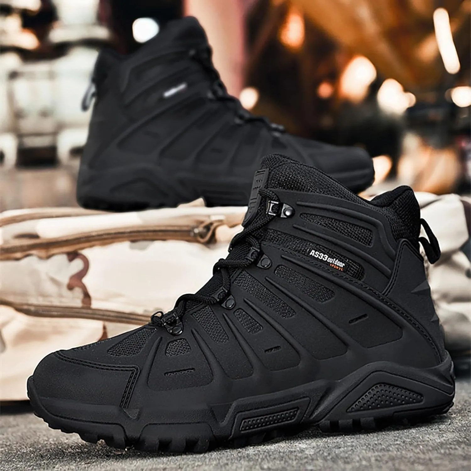 Mens Military Tactical Boots Combat Boots Breathable Police Patrol Boots Army Boots Waterproof Hiking Boots