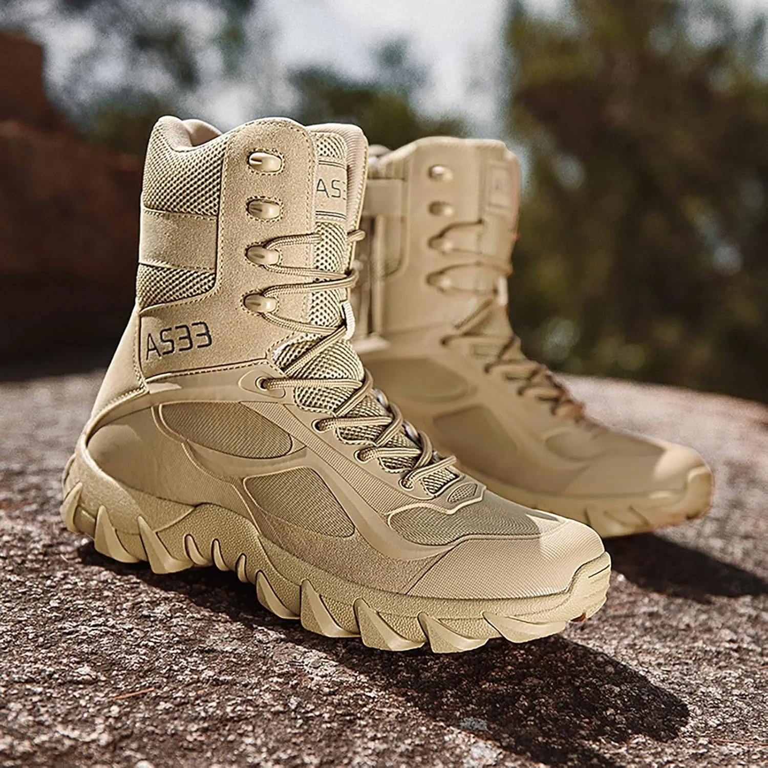 Mens Military Tactical Boots Combat Boots Breathable Police Patrol Boots Army Boots Waterproof Hiking Boots