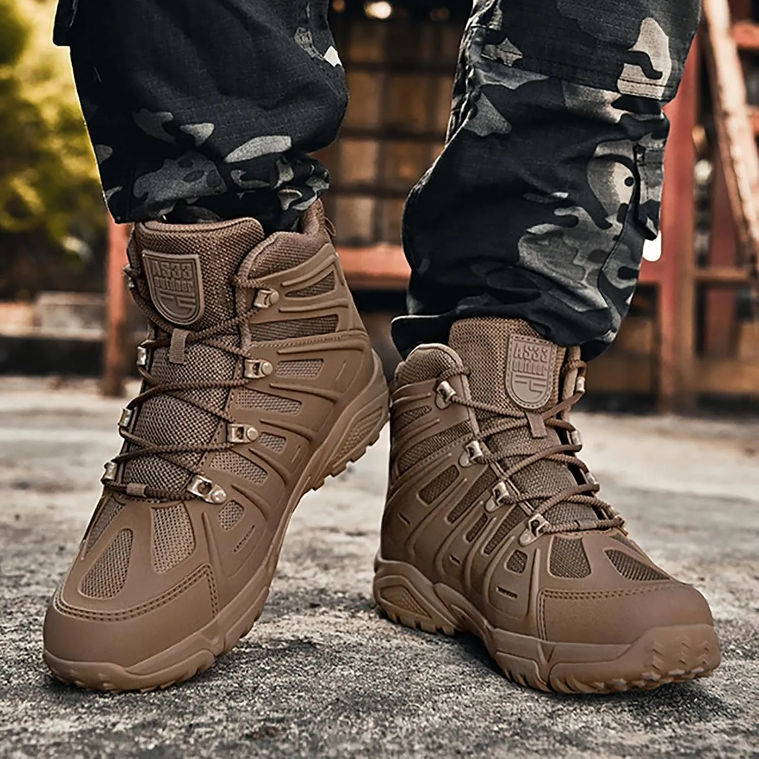Mens Military Tactical Boots Combat Boots Breathable Police Patrol Boots Army Boots Waterproof Hiking Boots