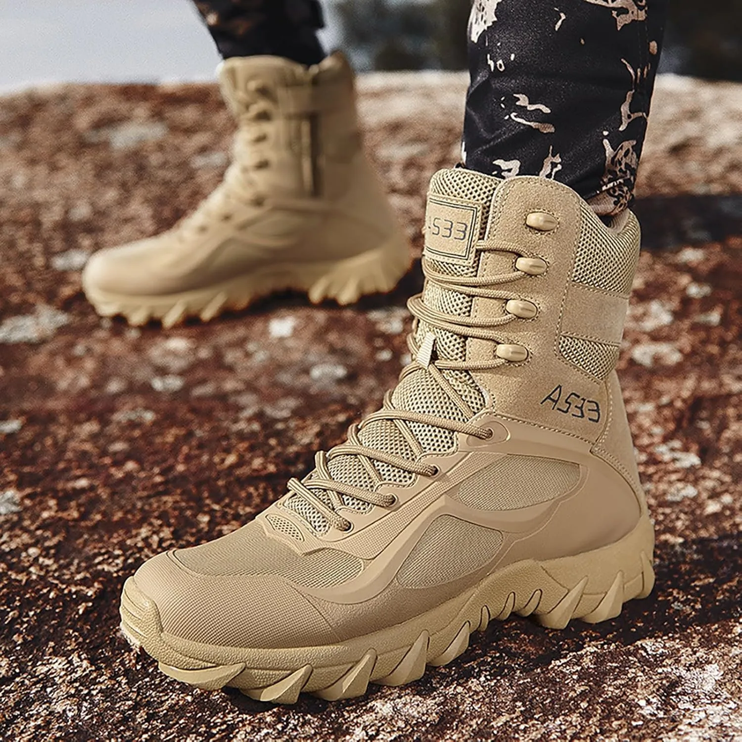 Mens Military Tactical Boots Combat Boots Breathable Police Patrol Boots Army Boots Waterproof Hiking Boots
