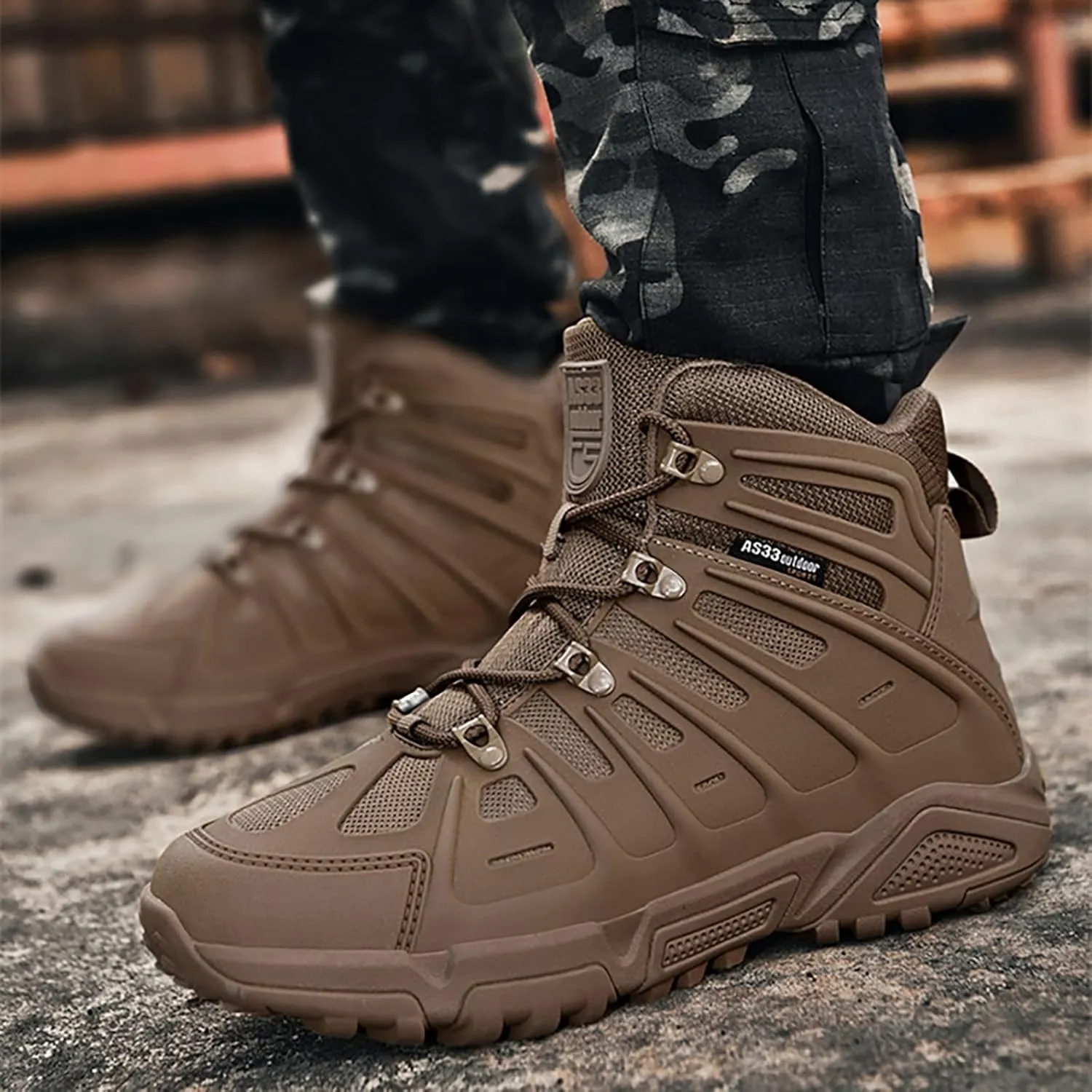 Mens Military Tactical Boots Combat Boots Breathable Police Patrol Boots Army Boots Waterproof Hiking Boots