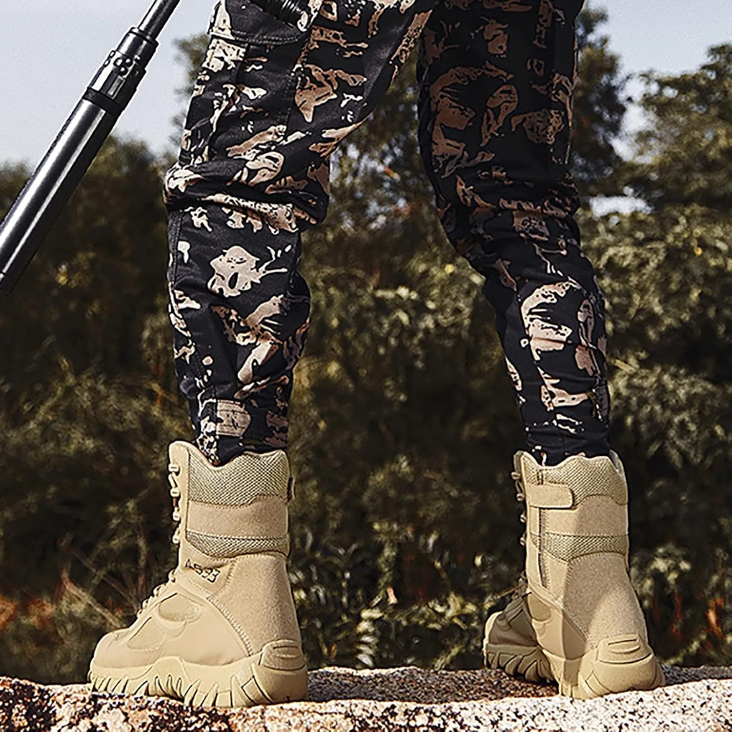 Mens Military Tactical Boots Combat Boots Breathable Police Patrol Boots Army Boots Waterproof Hiking Boots