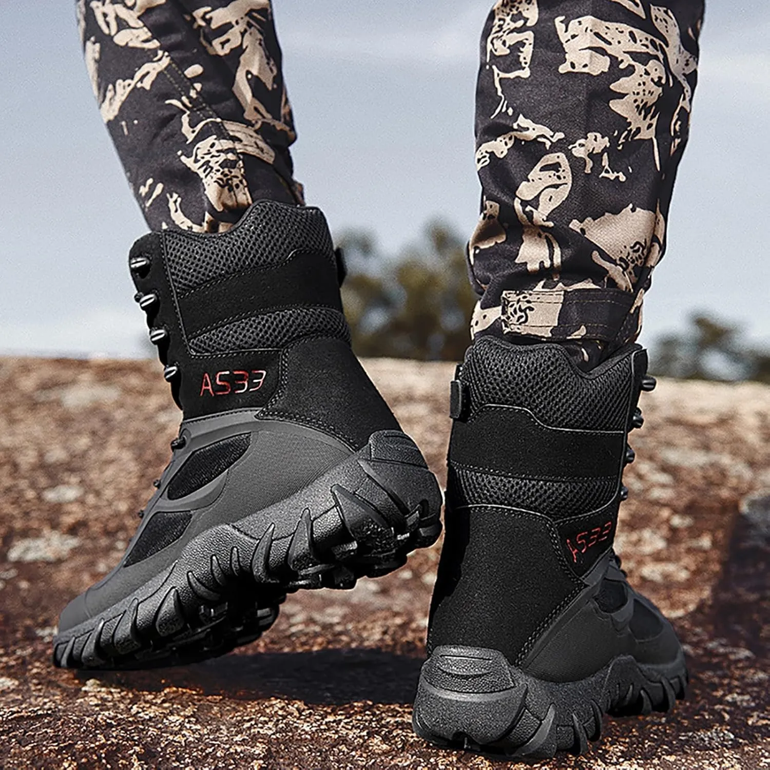 Mens Military Tactical Boots Combat Boots Breathable Police Patrol Boots Army Boots Waterproof Hiking Boots