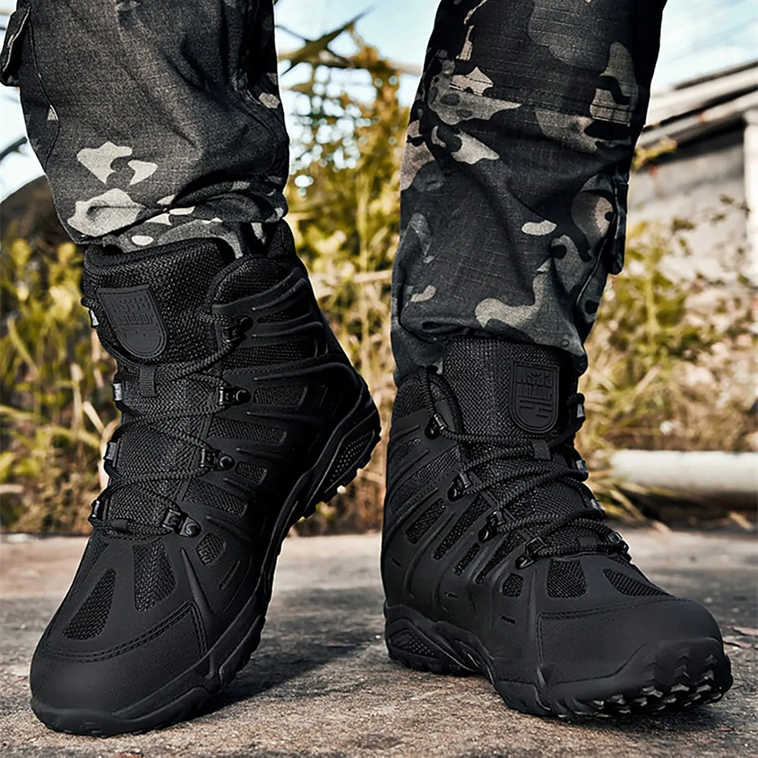 Mens Military Tactical Boots Combat Boots Breathable Police Patrol Boots Army Boots Waterproof Hiking Boots