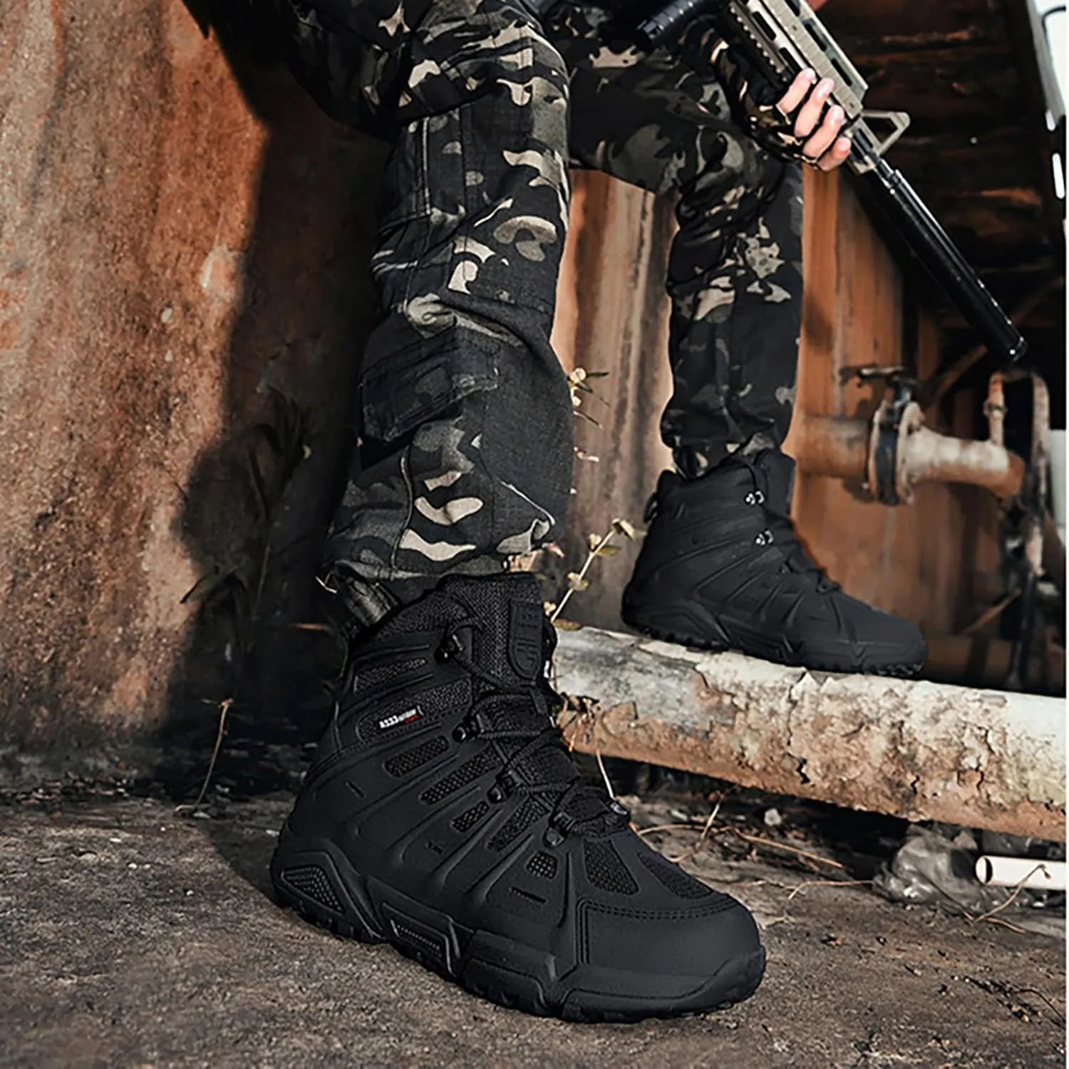 Mens Military Tactical Boots Combat Boots Breathable Police Patrol Boots Army Boots Waterproof Hiking Boots