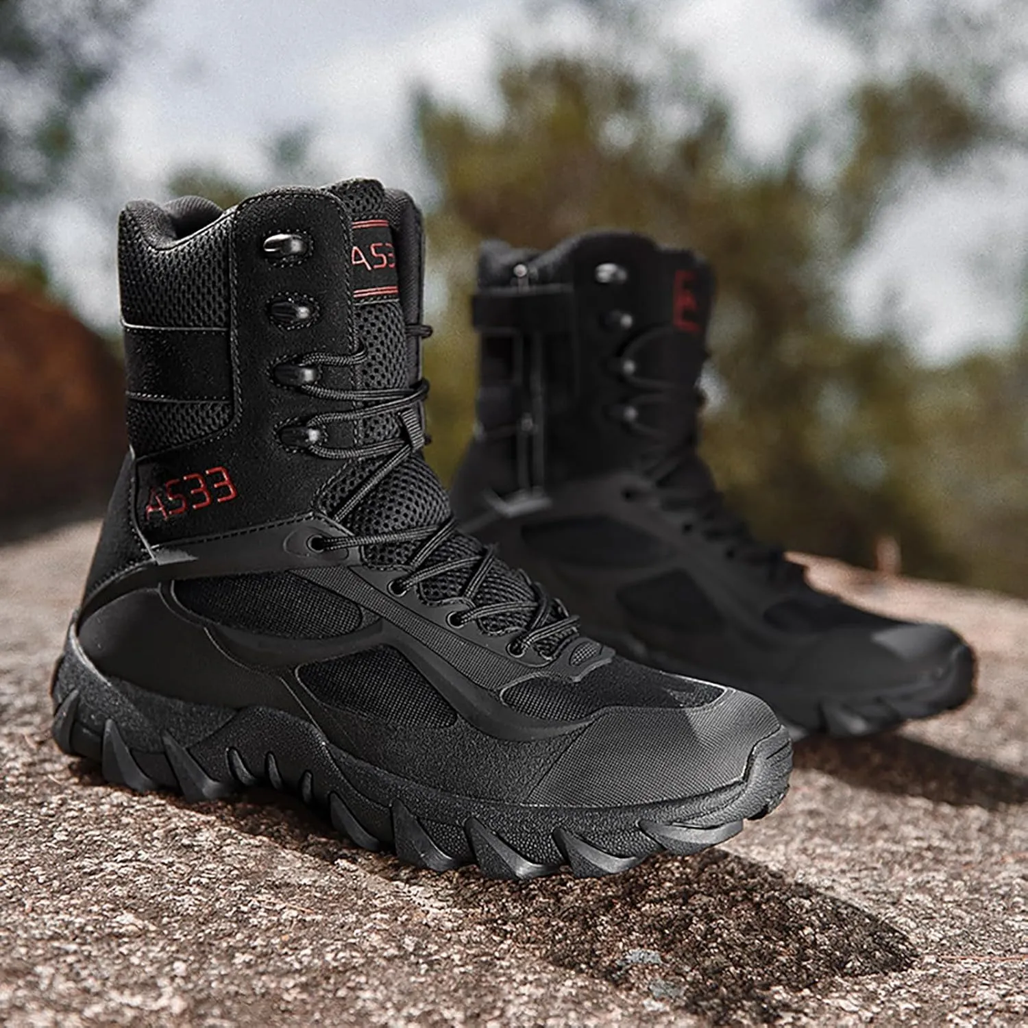 Mens Military Tactical Boots Combat Boots Breathable Police Patrol Boots Army Boots Waterproof Hiking Boots