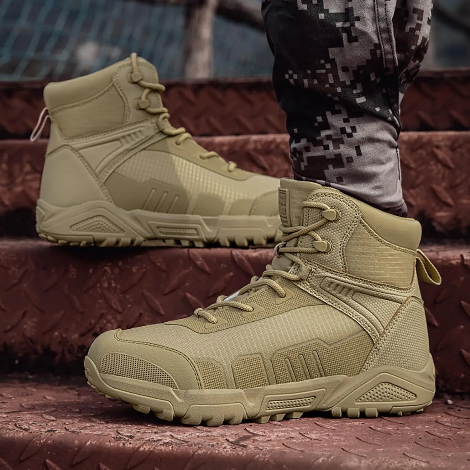 Mens Military Tactical Boots Combat Boots Breathable Police Patrol Boots Lightweight Army Boots Waterproof Hiking Boots