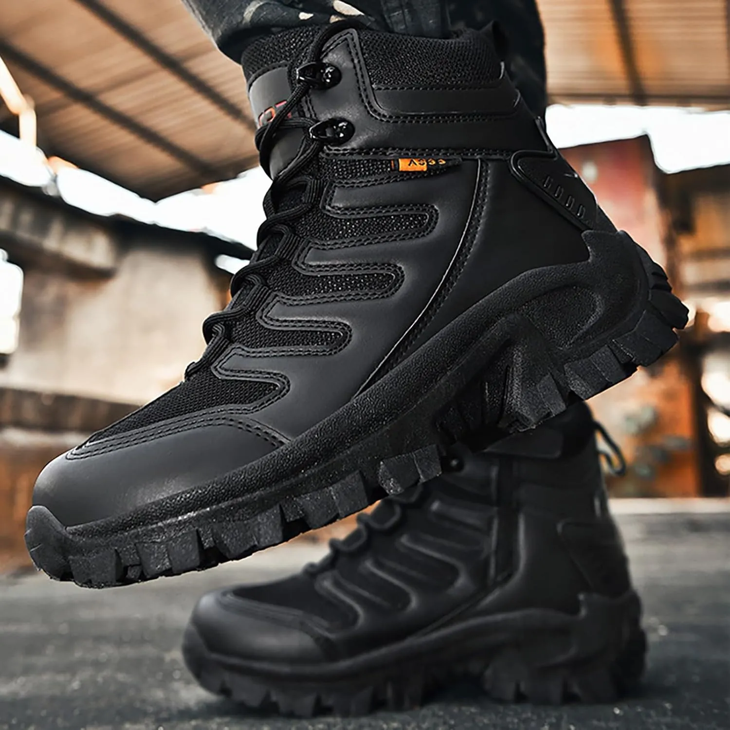 Mens Military Tactical Boots Combat Boots Breathable Police Patrol Boots Lightweight Army Boots Waterproof Hiking Boots