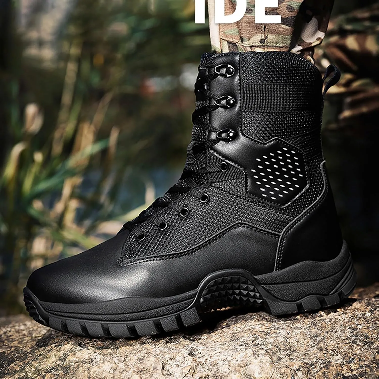 Mens Military Tactical Boots Combat Boots Breathable Police Patrol Boots Lightweight Army Boots Waterproof Hiking Boots