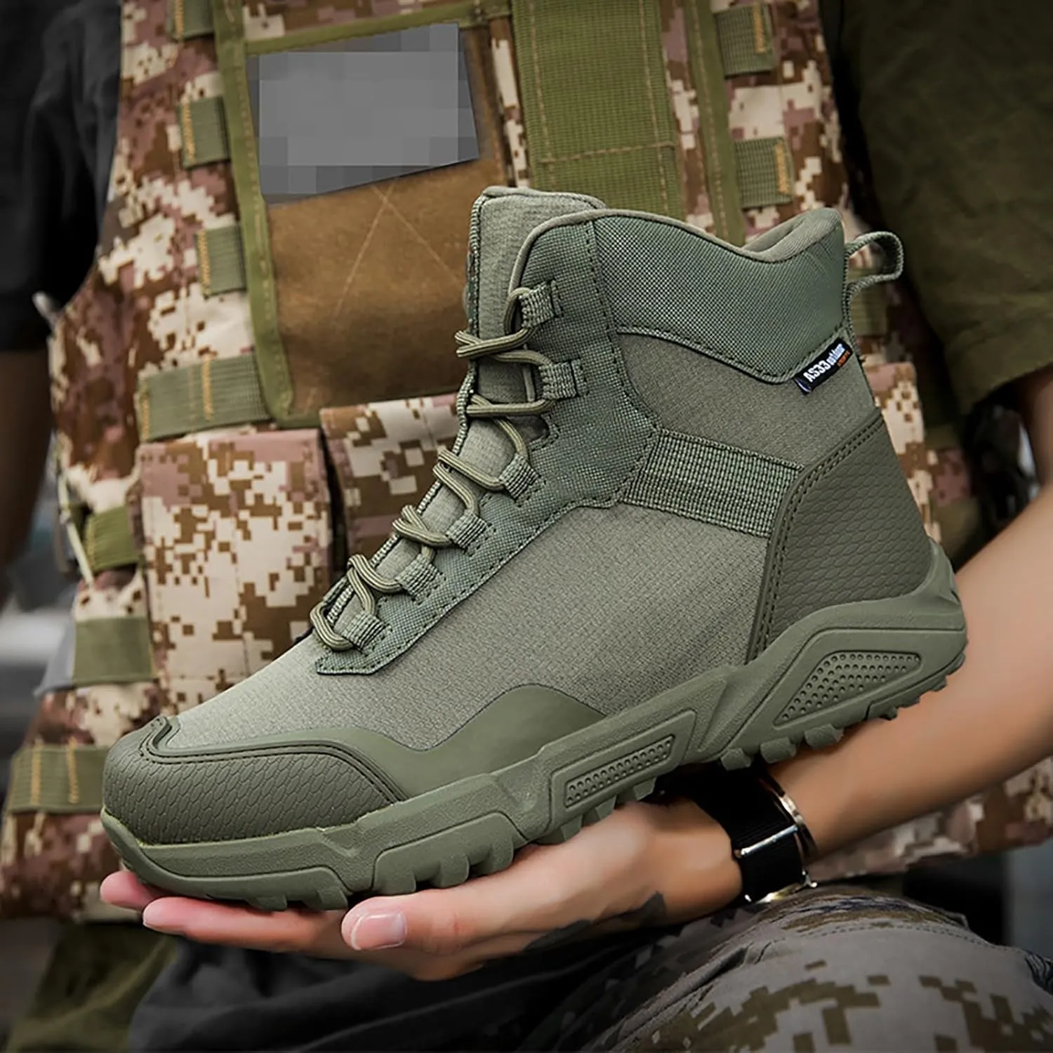 Mens Military Tactical Boots Combat Boots Breathable Police Patrol Boots Lightweight Army Boots Waterproof Hiking Boots