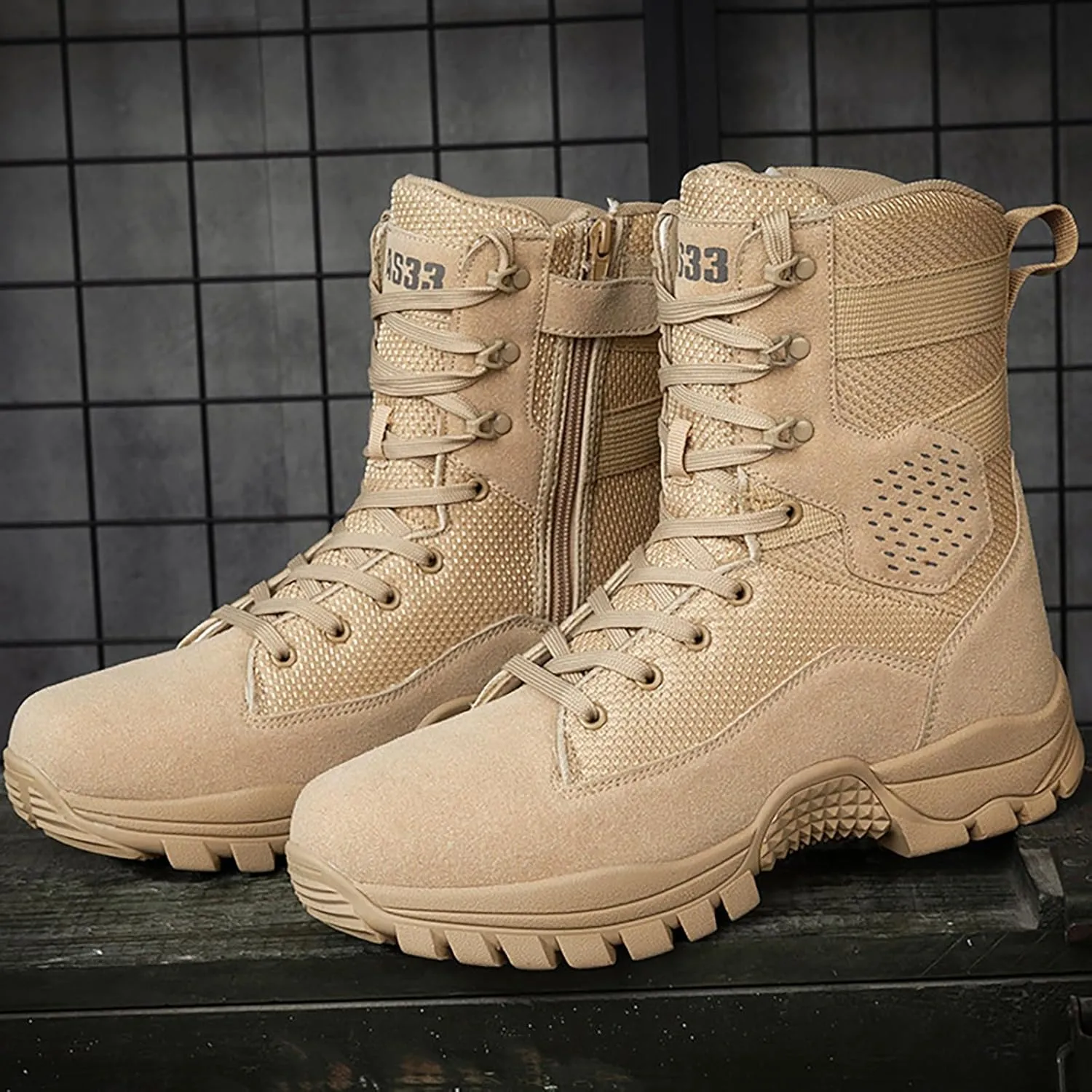 Mens Military Tactical Boots Combat Boots Breathable Police Patrol Boots Lightweight Army Boots Waterproof Hiking Boots