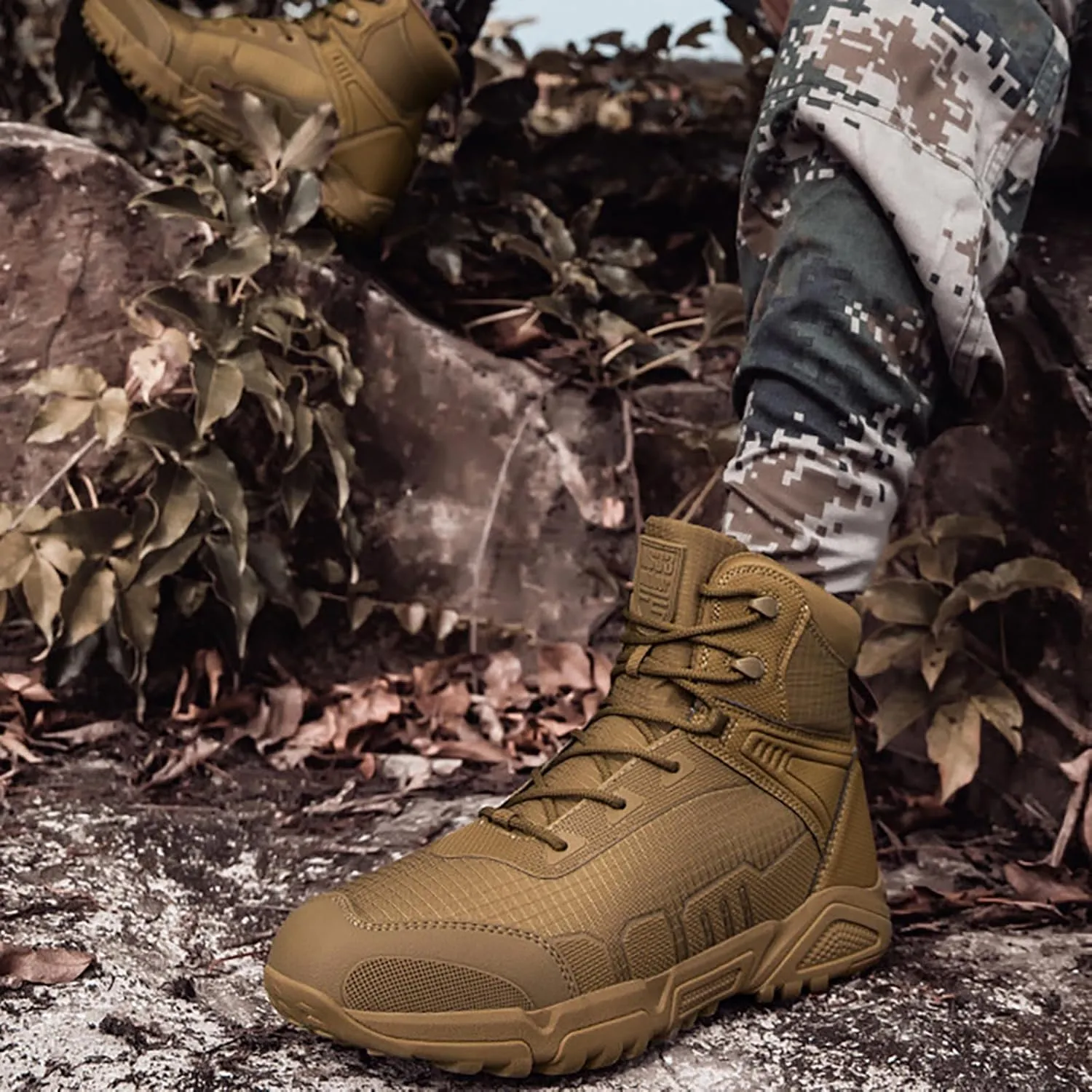 Mens Military Tactical Boots Combat Boots Breathable Police Patrol Boots Lightweight Army Boots Waterproof Hiking Boots