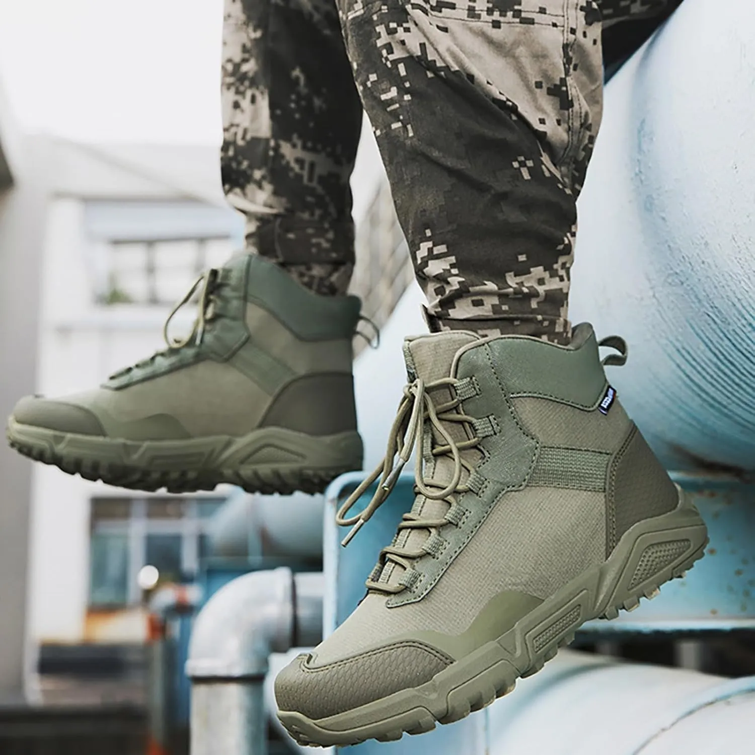 Mens Military Tactical Boots Combat Boots Breathable Police Patrol Boots Lightweight Army Boots Waterproof Hiking Boots